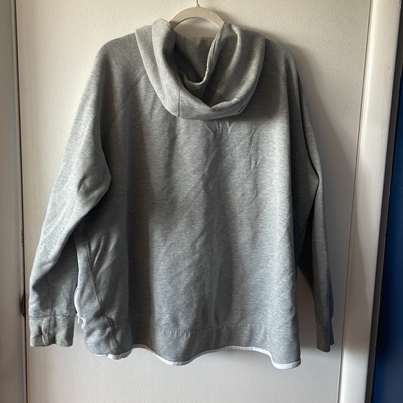 Gray and White Nike Asymmetrical High Low Zip Up - Picture 4 of 7